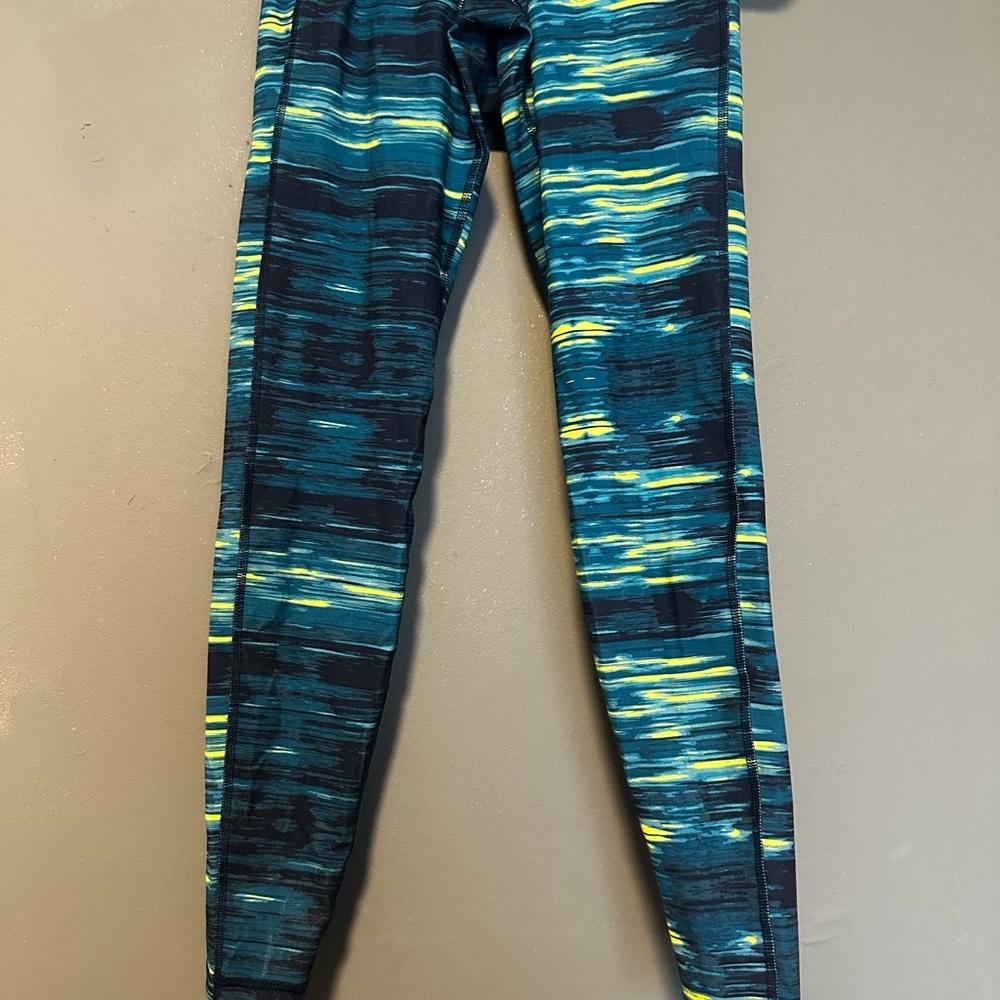 Old Navy Blue, Teal & Yellow Active Leggings